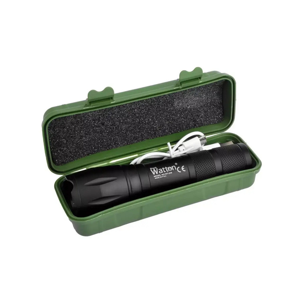 Аккумуляторный светодиодный фонарик Watton WT-039 1000 Лм ударопрочный алюминиевый ручной фонарь Каменец-Подольский - изображение 8