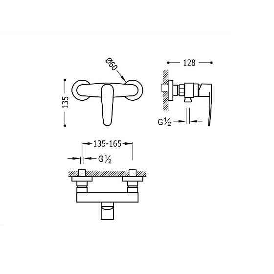 Смеситель для душа TRES FLAT 20416701 (000008132) Киев