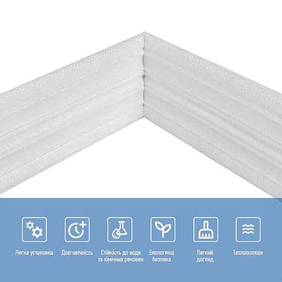 Плинтус РР самоклеющийся 2300х140х4мм Белый (D) SW-00001808 Киев