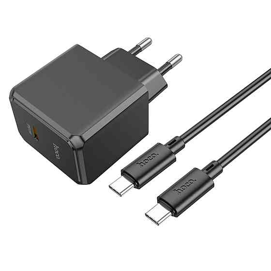 Мережевий зарядний пристрій HOCO CS13A Ocean single port PD20W charger set(Type-C to Type-C) Black (6942007603843 ) Київ