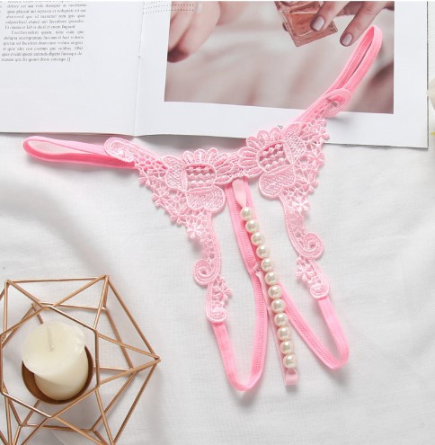 Трусики з бусинками та квіточками рожеві - розмір універсальний, резинка до 96см Київ - фото 1