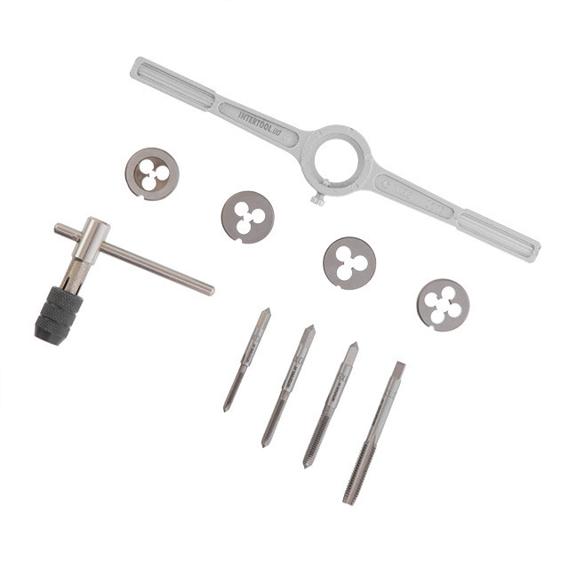 Набор плашек и метчиков, 10 ед., M4, M5, M6, M8 INTERTOOL SD-8025 Киев - изображение 4