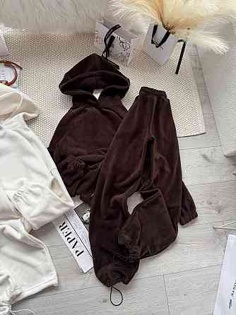 Жіночий стильний теплий костюм Двосторонній Фліс Шоколад, 46/48 Одеса