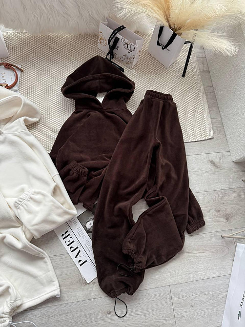 Жіночий стильний теплий костюм Двосторонній Фліс Шоколад, 46/48 Одеса - фото 3