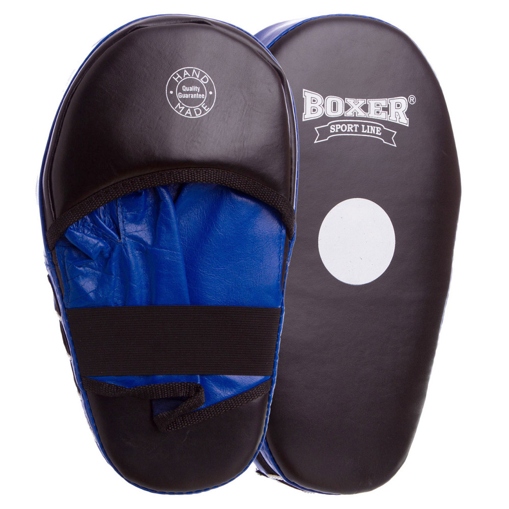 Лапа Пряма подовжена для боксу та єдиноборств BOXER 2006-01 розмір 38х18х4,5 см чорний-синій Київ - фото 1