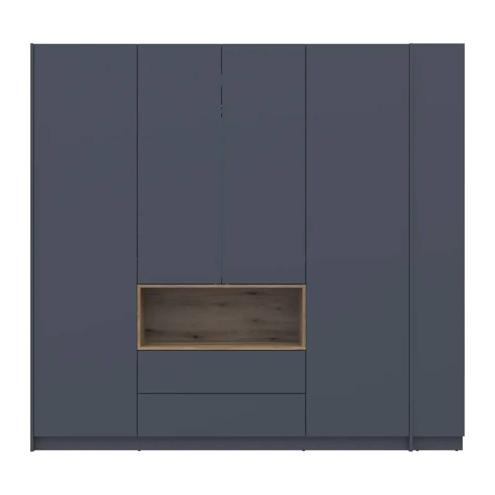 Шафа для одягу з нішою та етажеркою Doros Дейл Графіт/Дуб Евок 4 ДСП 234х52х220 DRS-011727 (44900339) Дніпро - фото 9