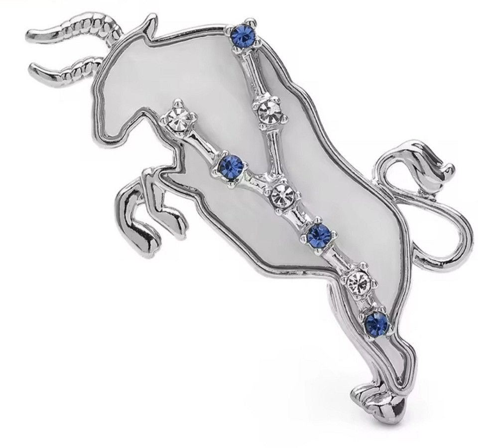 Брошка знак зодіаку "Тілець"  Сріблястий Сміла - фото 1