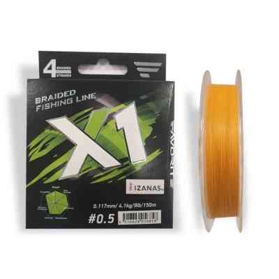 Шнур Favorite X1 PE 4x 150m 0.5/0.117mm 9lb/4.1kg Orange (1693.11.17) Винница