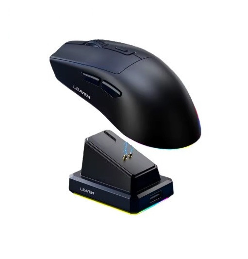 Беспроводная  портативная мышь Leaven X3 с зарядной базой 2.4G+Bluetooth Black Запорожье - изображение 2