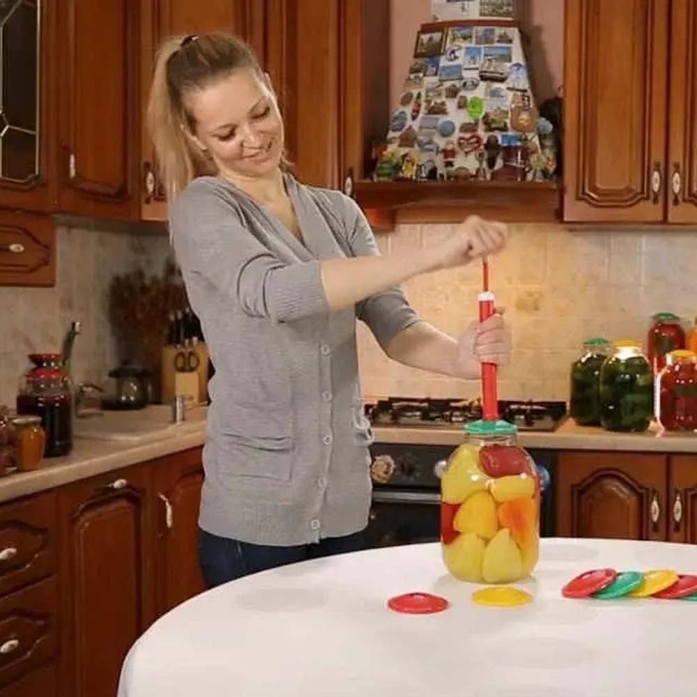 Вакуумні кришки для консервації та довгого зберігання продуктів 9шт + насос, ВАКС / Ручна вакуумна система Київ - фото 2