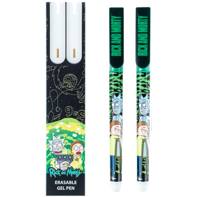 Ручка гелевая Kite пиши-стирай Rick and Morty синяя, 2 шт в пенале (RM24-069) Винница - изображение 2