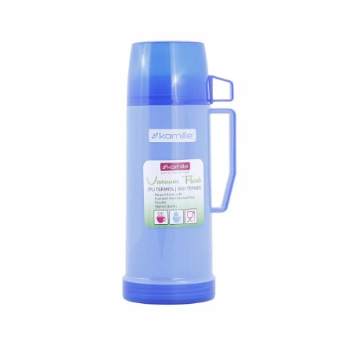 Термос 600мл зі скляною колбою та пластиковою ручкою (синій, зелений, червоний) KAMILLЕ 2071 Житомир - фото 15