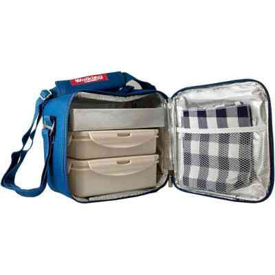 Набор для пикника Bergner Walking business 23х22х13.5 см 5 предметів (BG-3652-BL) Винница