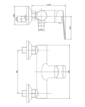 Змішувач для душу Imprese LESNA, хром, 15070 Київ