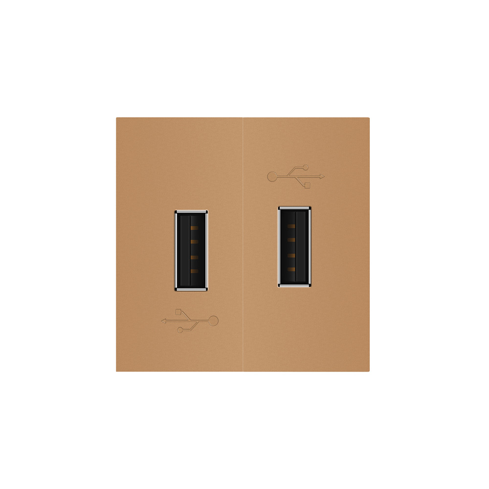 Подвійна розетка USB LIVOLO золота, з блоком живлення 2×USB-A 5V/2.1A, 2×10Вт, модуль (VL-FCUA-2AP) Коломыя - изображение 4