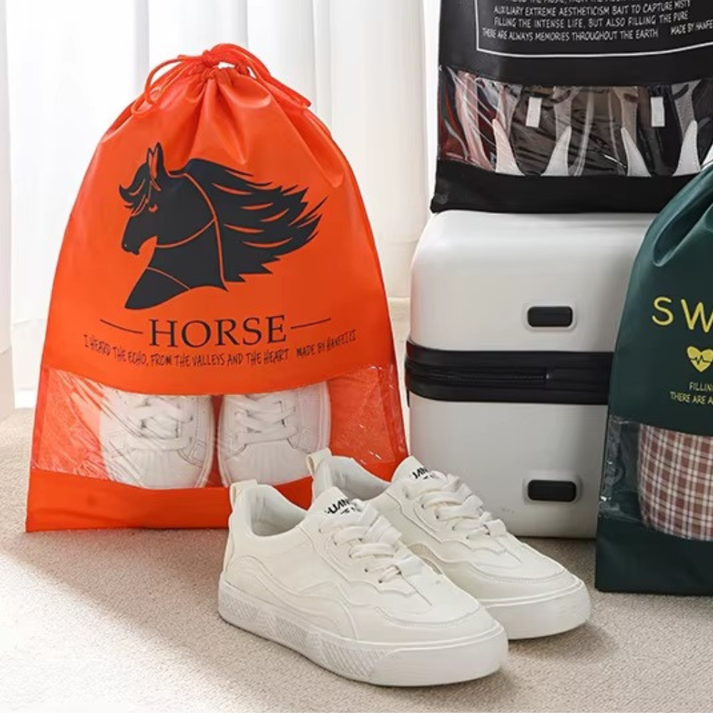 Мішок-сумка для взуття на затяжках, транспортувальна на шнурках для речей, розмір S - 37х26 см, колір помаранчевий Кам'янець-Подільський - фото 4