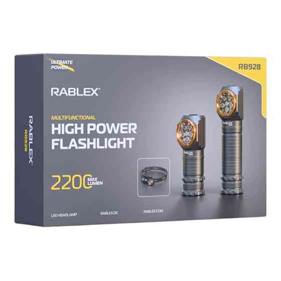 Ручний ліхтар Rablex RB928, Білий + Червоний, 5*P35 LED, ЗП Type-C, Дніпро