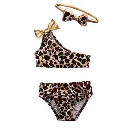 Дитячий роздільний купальник із пов'язкою леопардовий 80 Київ