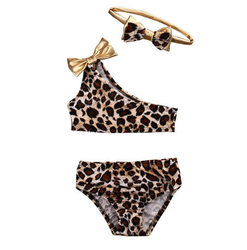 Дитячий роздільний купальник із пов'язкою леопардовий 80 Київ - фото 1