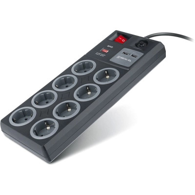 Сетевой фильтр питания REAL-EL RS-8F USB CHARGE 3m, black (EL122300004) Винница - изображение 9