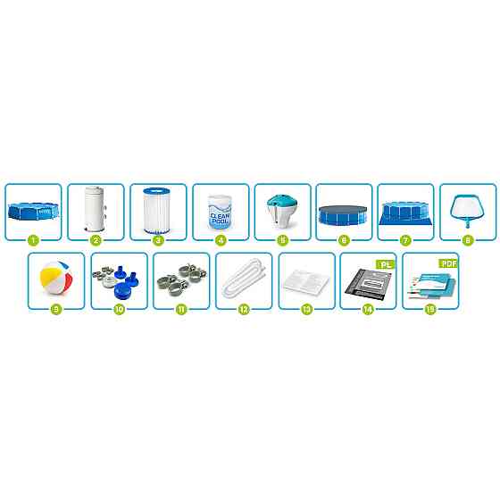Басейн каркасний 16в1 INTEX 28212, 366 x 76 см + машина для створення бульбашок Київ