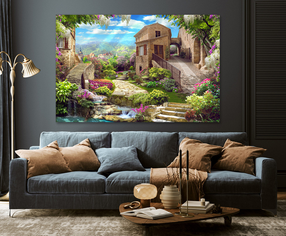 Картина полотно у вітальню / спальню   Венеція в квітах   MLP_280 ( 60х30см ) 80x120 см Київ - фото 3