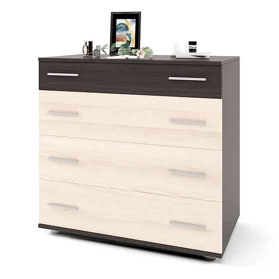 Маленький комод Эверест на 4 ящика К-1 80х45х73 венге темный + дуб молочный (телескопы) (DTM-2443) Днепр