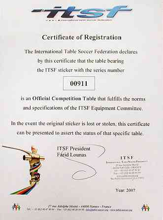 Настільний футбол Garlando Master Champion ITSF (MASTER) Київ