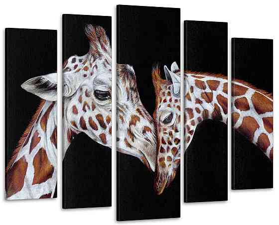 Модульна картина у вітальню / спальню Жирафи Art-240_5 ( 80х118см ) Київ