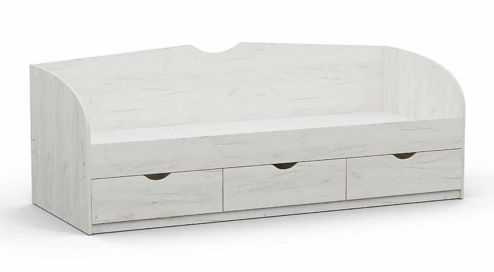 Кровать односпальная L-8, Дуб Крафт Білий, 2030х834х766 Львов - изображение 1