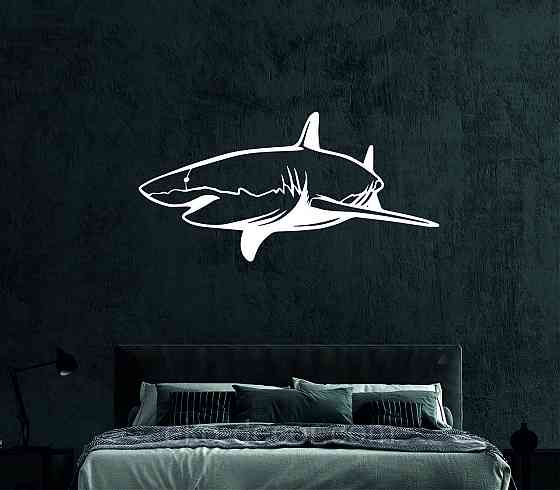 Декоративное настенное Панно «Акула» Декор на стену 110*54 см, Белый Киев