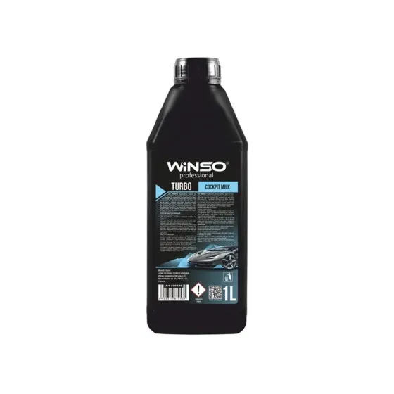 Полироль-молочко для пластика WINSO Turbo Cockpit Milk 1 л — концентрат 1:1–1:2 для ухода за салоном авто Ковель
