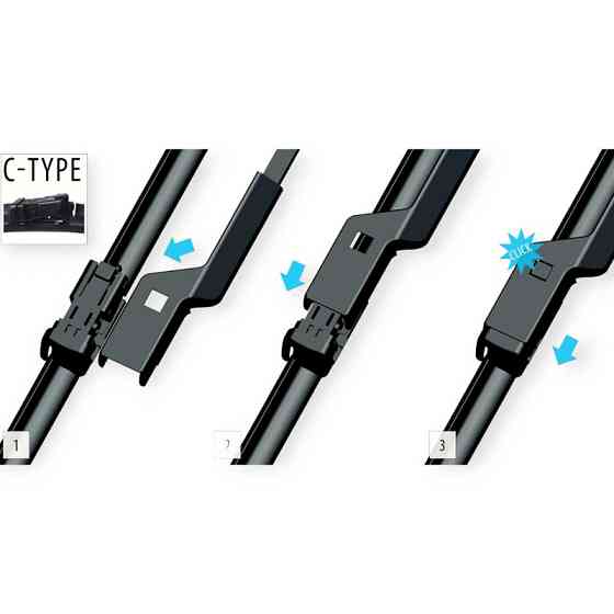 Щетки дворника oximo модельные безкаркасные (к-т 2шт) c-type 600 + 500 мм Мукачево