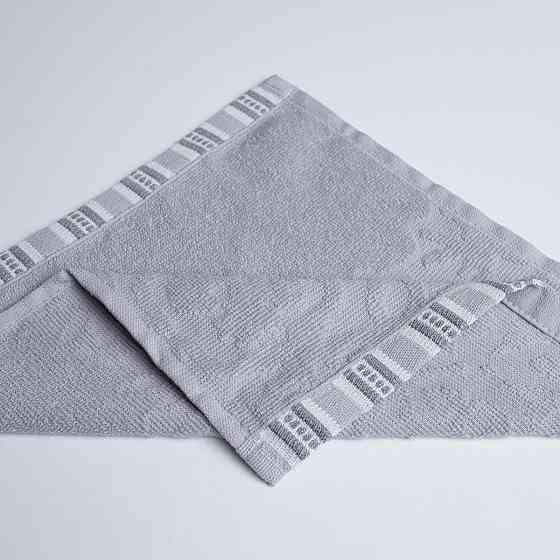 Полотенце кухонное махровое с орнаментом GM Textile 30х30см 400г/м2 (Светло-серый) Сумы