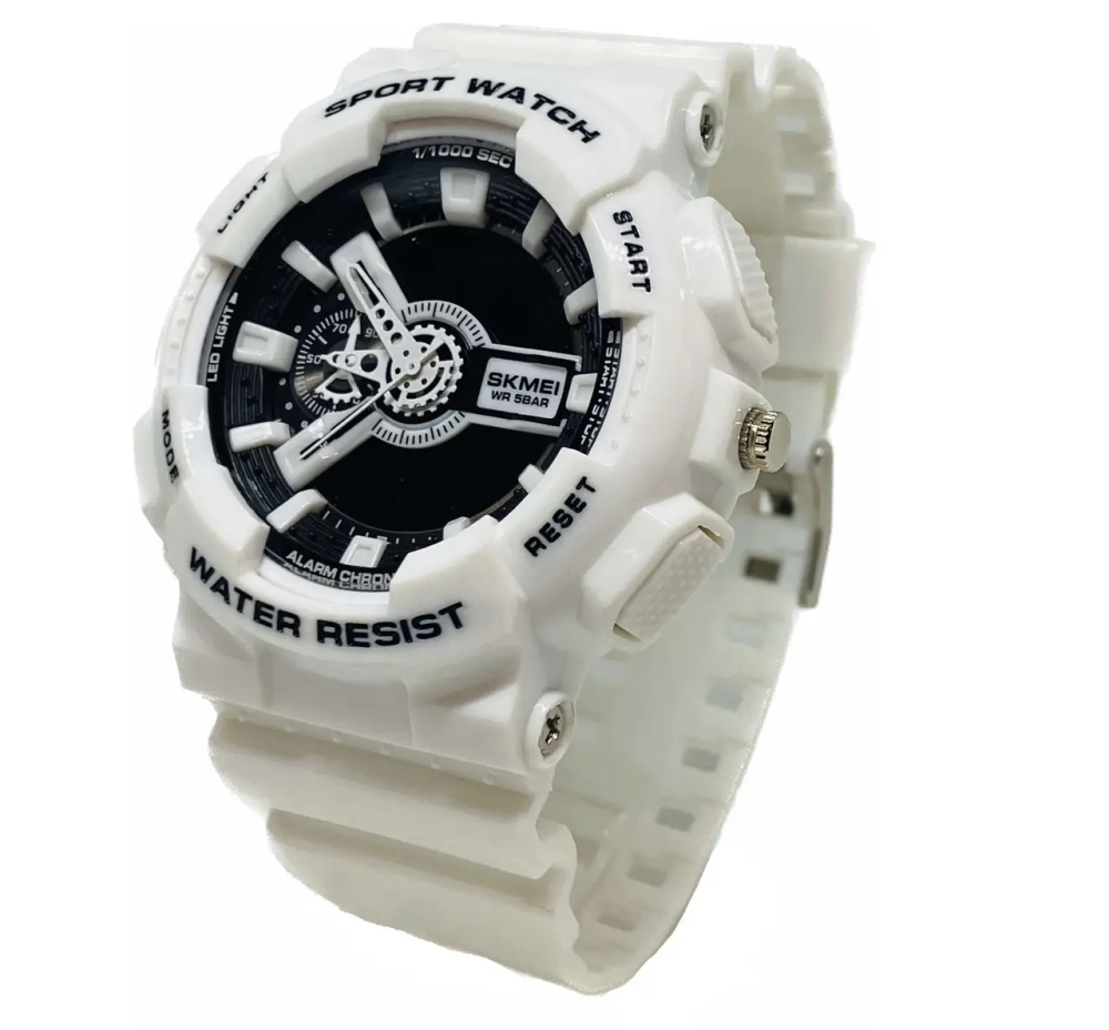 Наручний тактичний годинник Skmei 1688 (Чорно-білий) Київ - фото 4
