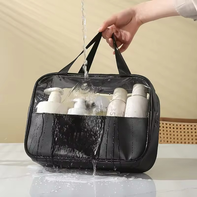 Набор косметичек женских 3 шт, для душа, черные, прозрачные Каменец-Подольский - изображение 10