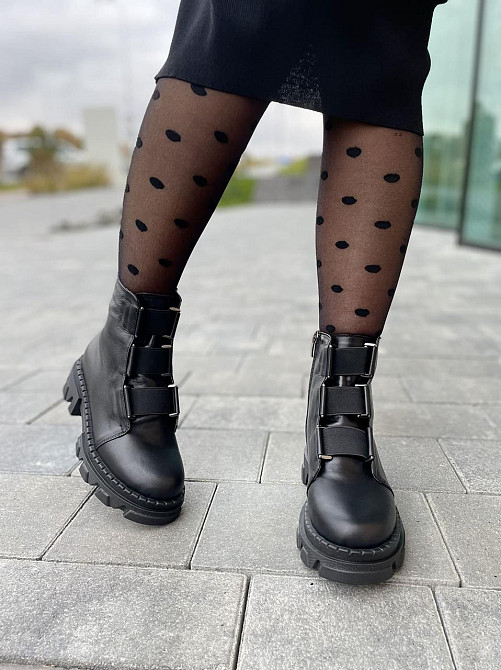 Olli Черевики жіночі OLLI чорні натуральна шкіра висота 14см (4836) Коломыя - изображение 7