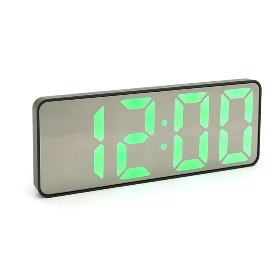 Електронний годинник з дзеркальним дисплеєм,від USB + термометр,VST-898-4,Зелений SBR Київ