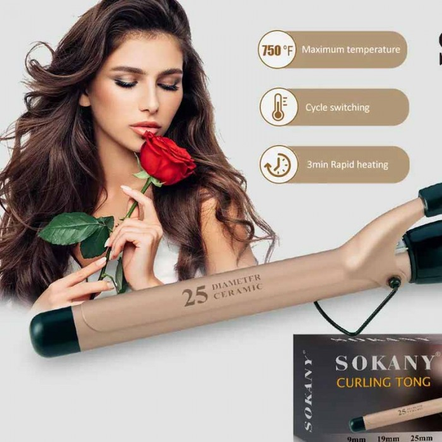 Плойка для волосся CL-666-25, діаметр 25 мм, титаново-хромове покриття, PTC нагрів, шнур 360° Одеса - фото 1