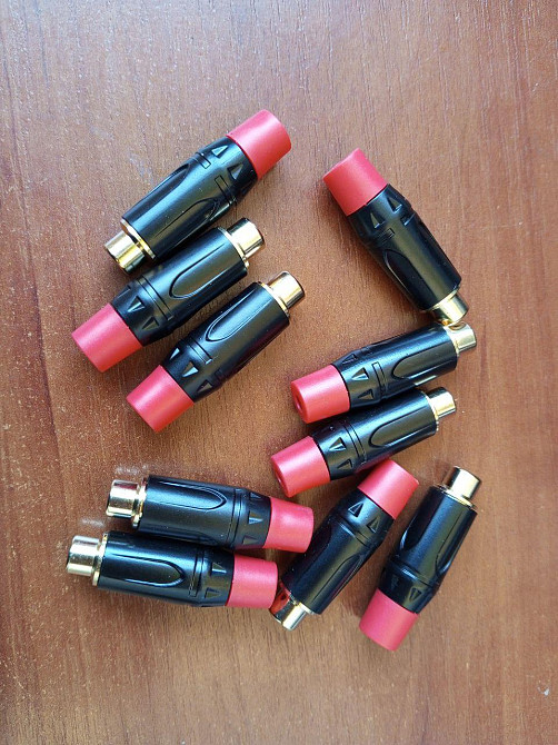 Гніздо RCA gold, метал корпус, червоне Полтава - изображение 1