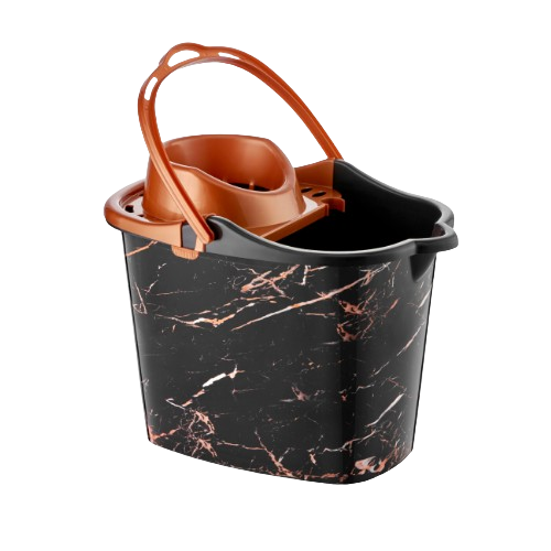 Відро для прибирання 14л з віджимом з малюнком чорний мармур Decor ELIF Житомир - фото 2