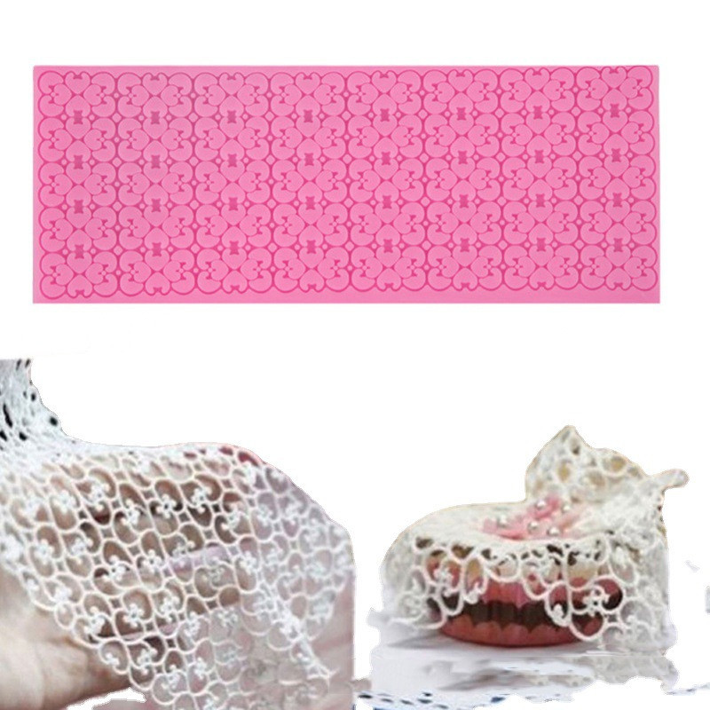 Молд силіконовий Мереживо 65 на 155 мм рожевий Київ - фото 1