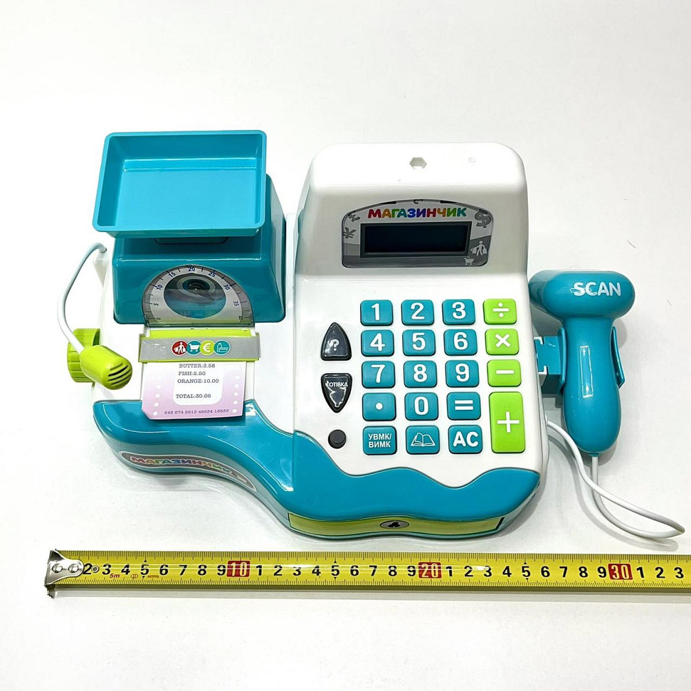 Дитячий ігровий касовий апарат Limo Toy із продуктами вагами грішми Блакитний (7162-2 UA) Чернигов - изображение 5
