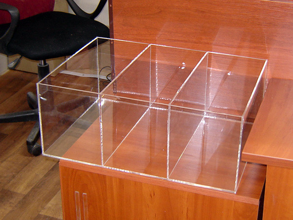 Короб EKOSTAR з оргскла 3 мм прозр 500х350х200 мм 3 відділення Київ - фото 4