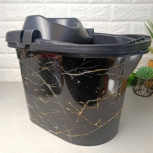 Відро МОП з віджимом 13л Чорний мармур "ELIF" Харків - фото 3