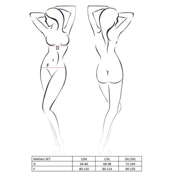 Комплект білизни Passion Exclusive MAGALI SET OpenBra XXL/XXXL, red, стрепи, ліф, трусики і пояс Львов