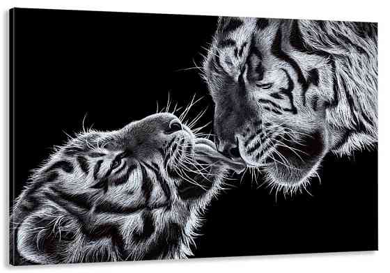 Картина холст в гостиную / спальню   Ніжність Тигрів   MLP_133 50x100 см Киев