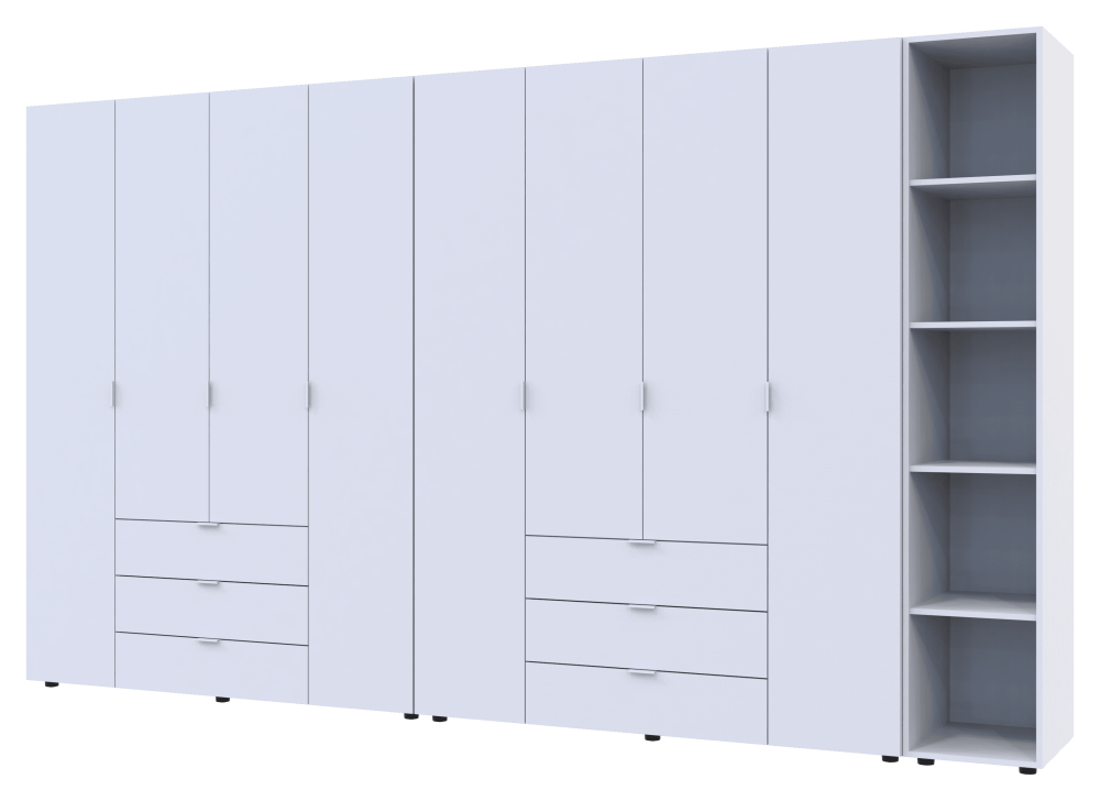 Комплект шаф для одягу Doros Гелар (3 шт.) 348,2х49,5х203,4 см Білий (DRS-011184) Львів - фото 3