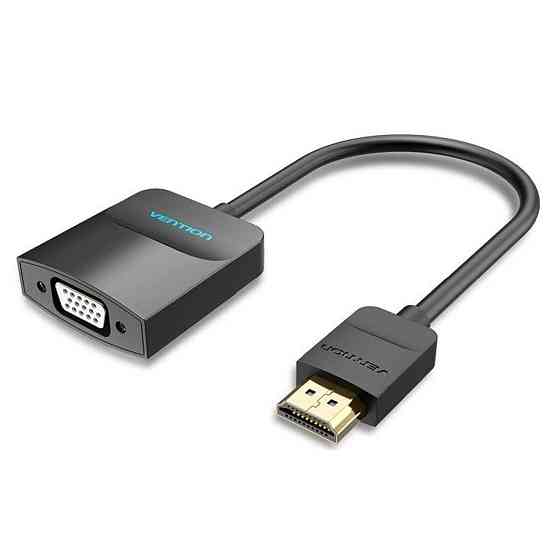 Адаптер Vention HDMI to VGA Converter with Female Micro USB and Audio Port 0.15M Black (42161) Київ