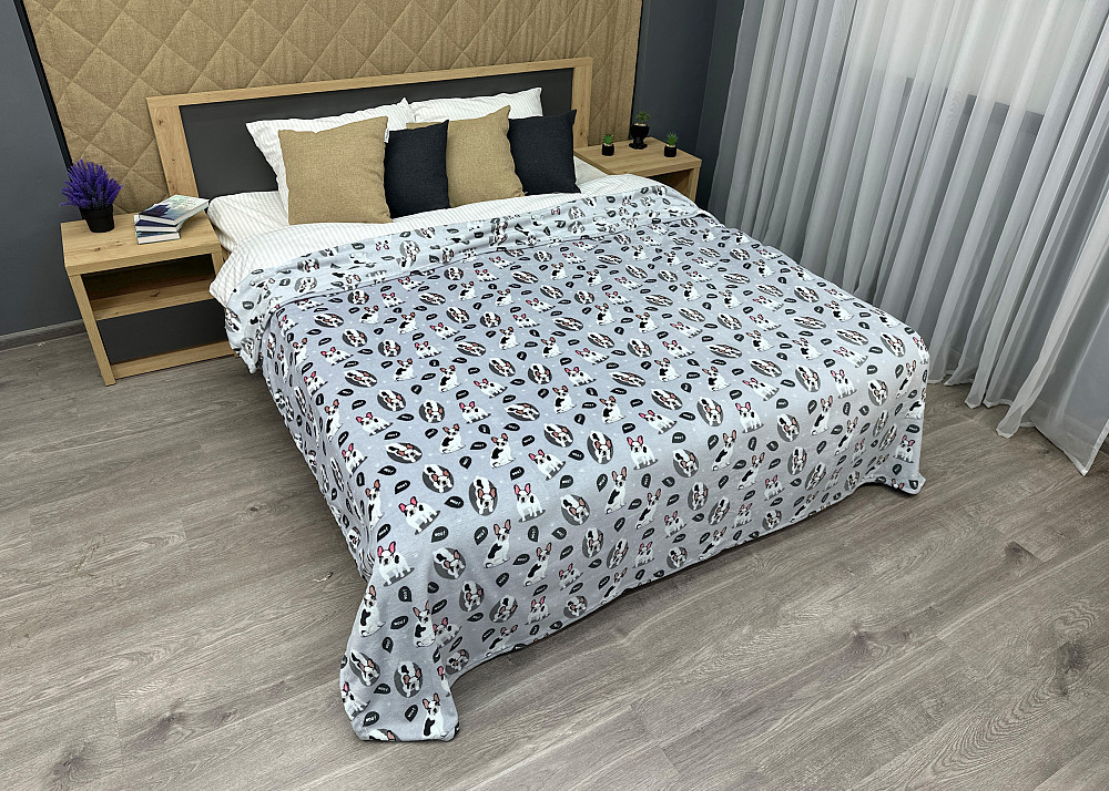 Плед-покривало Decorator WellSoft WOOF 200х205 см з принтом "Песики" (87-195) Київ - фото 3
